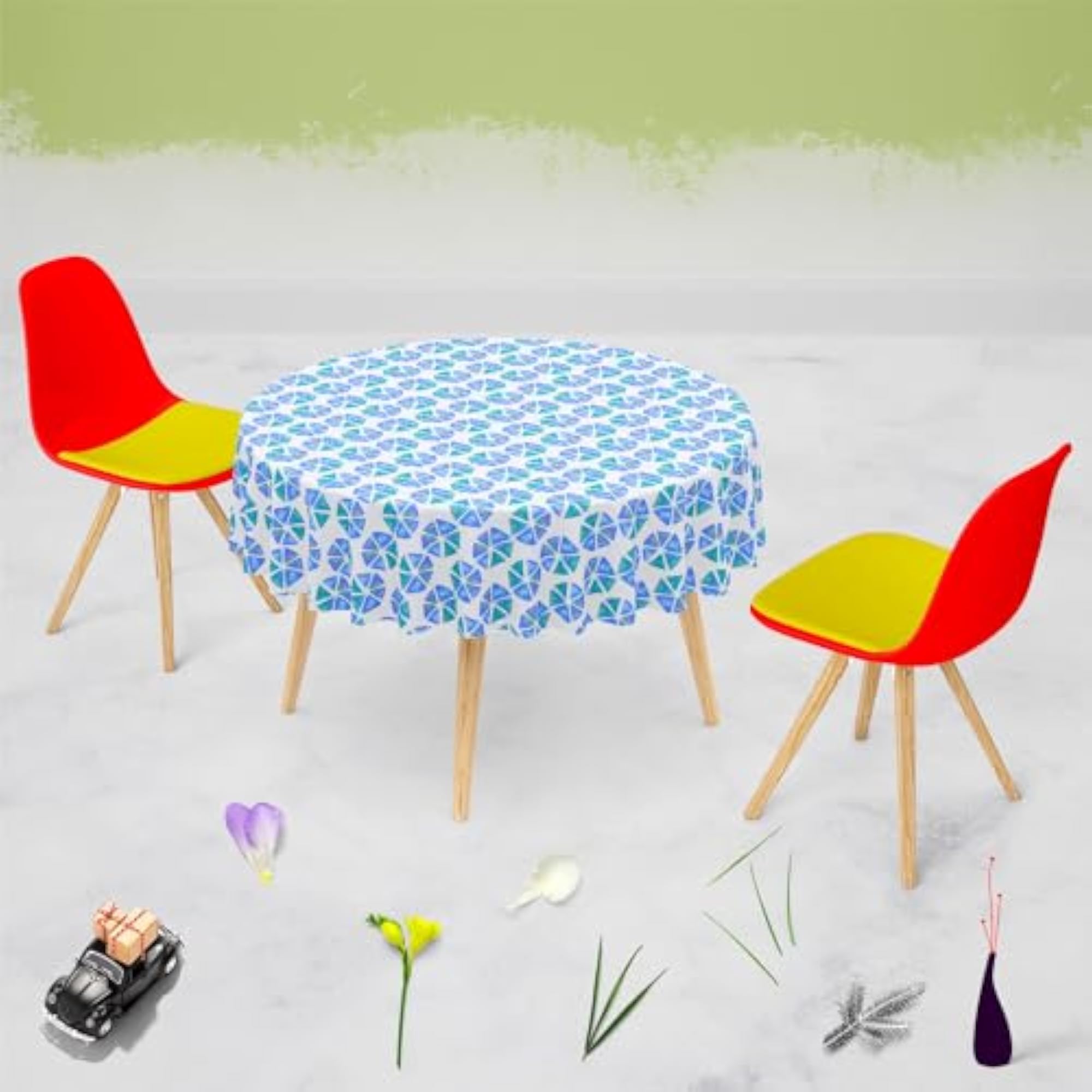 Geometric Pattern Cotton Canvas Table Cloth Cover for Dining